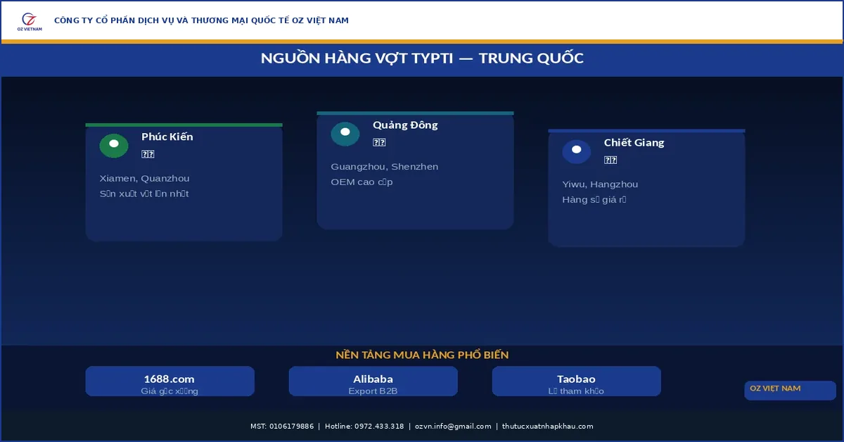nguồn hàng vợt Typti Trung Quốc uy tín nhập sỉ